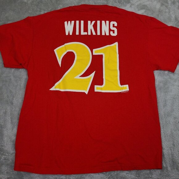 Men's Atlanta Hawks Mitchell & Ness Red Hardwood Classics Throwback Logo Size L - Picture 6 of 6